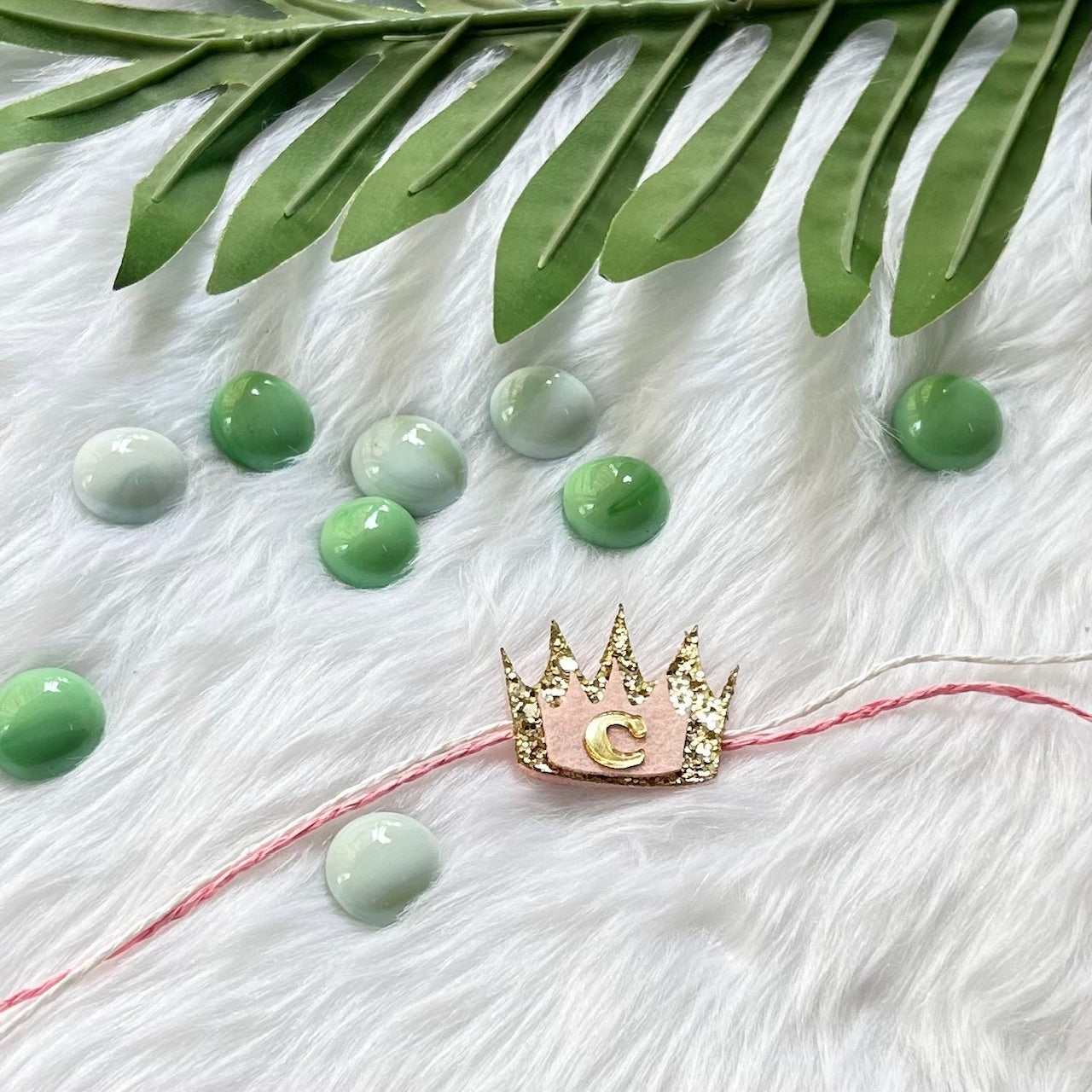 Handmade Felt Rakhi With Initials - Crown Royale