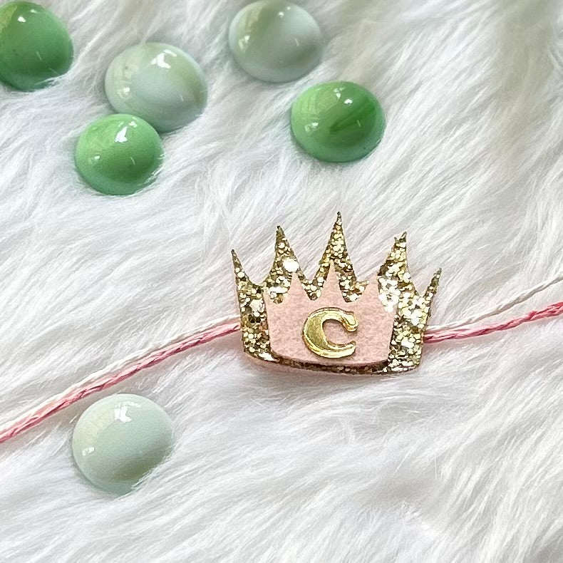 Handmade Felt Rakhi With Initials - Crown Royale
