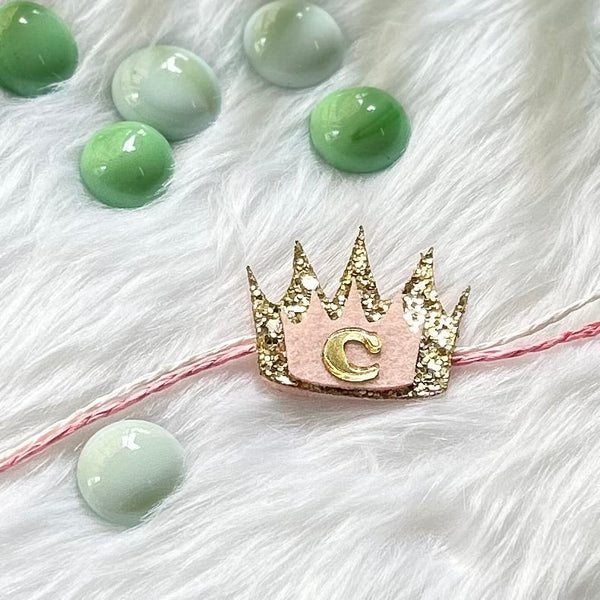 Handmade Felt Rakhi With Initials - Crown Royale