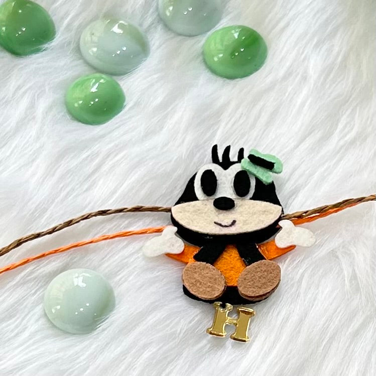 Handmade Felt Rakhi With Initials - Goofy