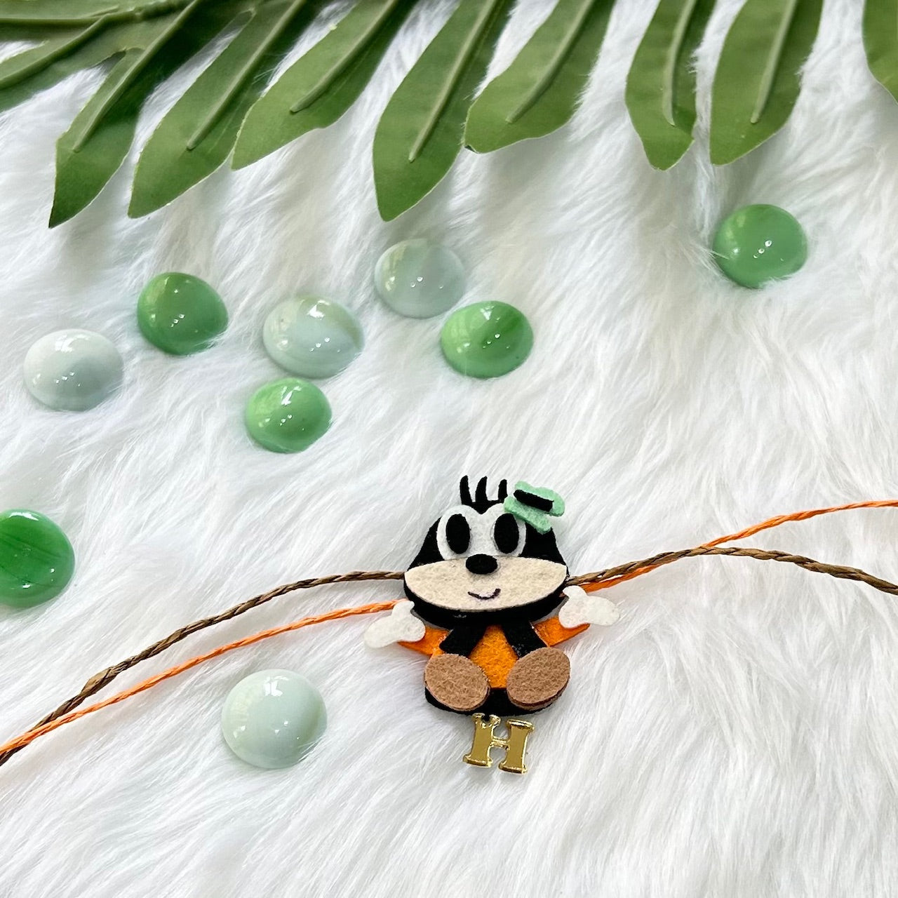 Handmade Felt Rakhi With Initials - Goofy