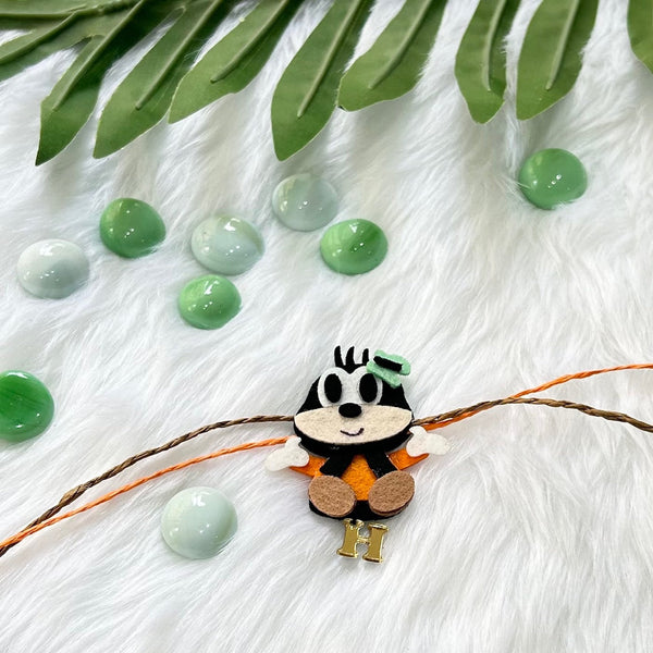 Handmade Felt Rakhi With Initials - Goofy