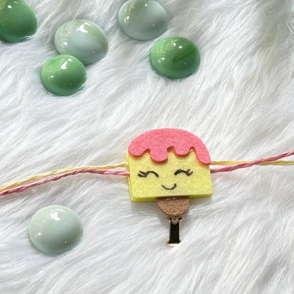 Handmade Felt Rakhi With Initials - IceCream