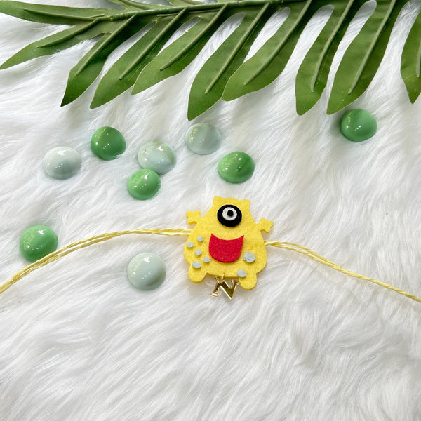 Handmade Felt Rakhi With Initials - Mischief Monster