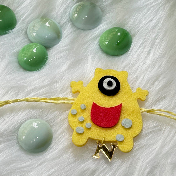 Handmade Felt Rakhi With Initials - Mischief Monster