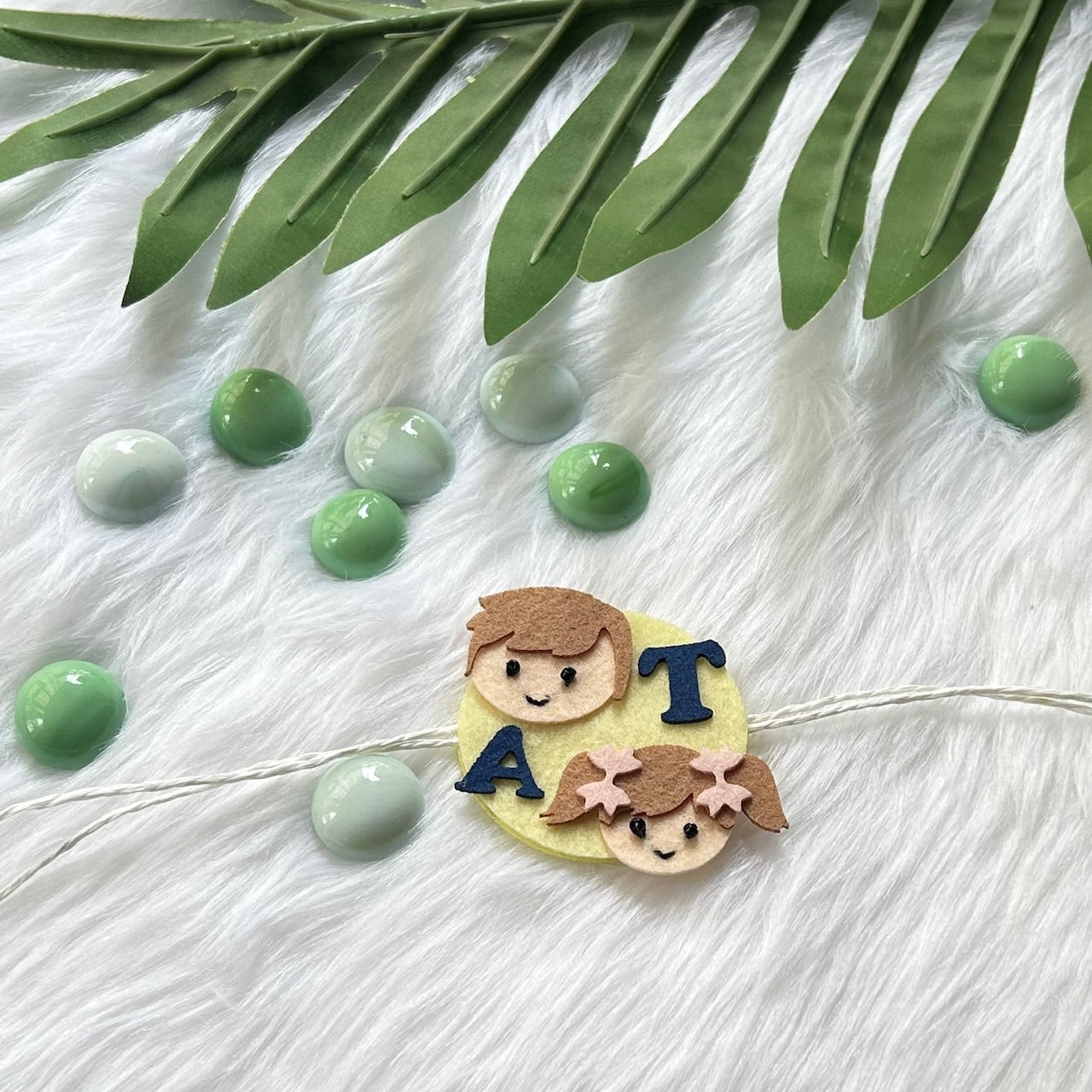 Handmade Felt Rakhi With Initials - Partner In Crime