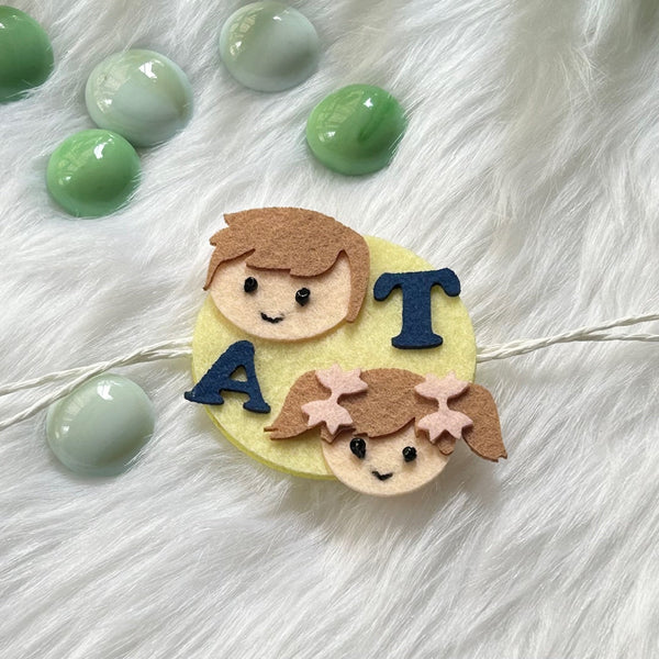 Handmade Felt Rakhi With Initials - Partner In Crime