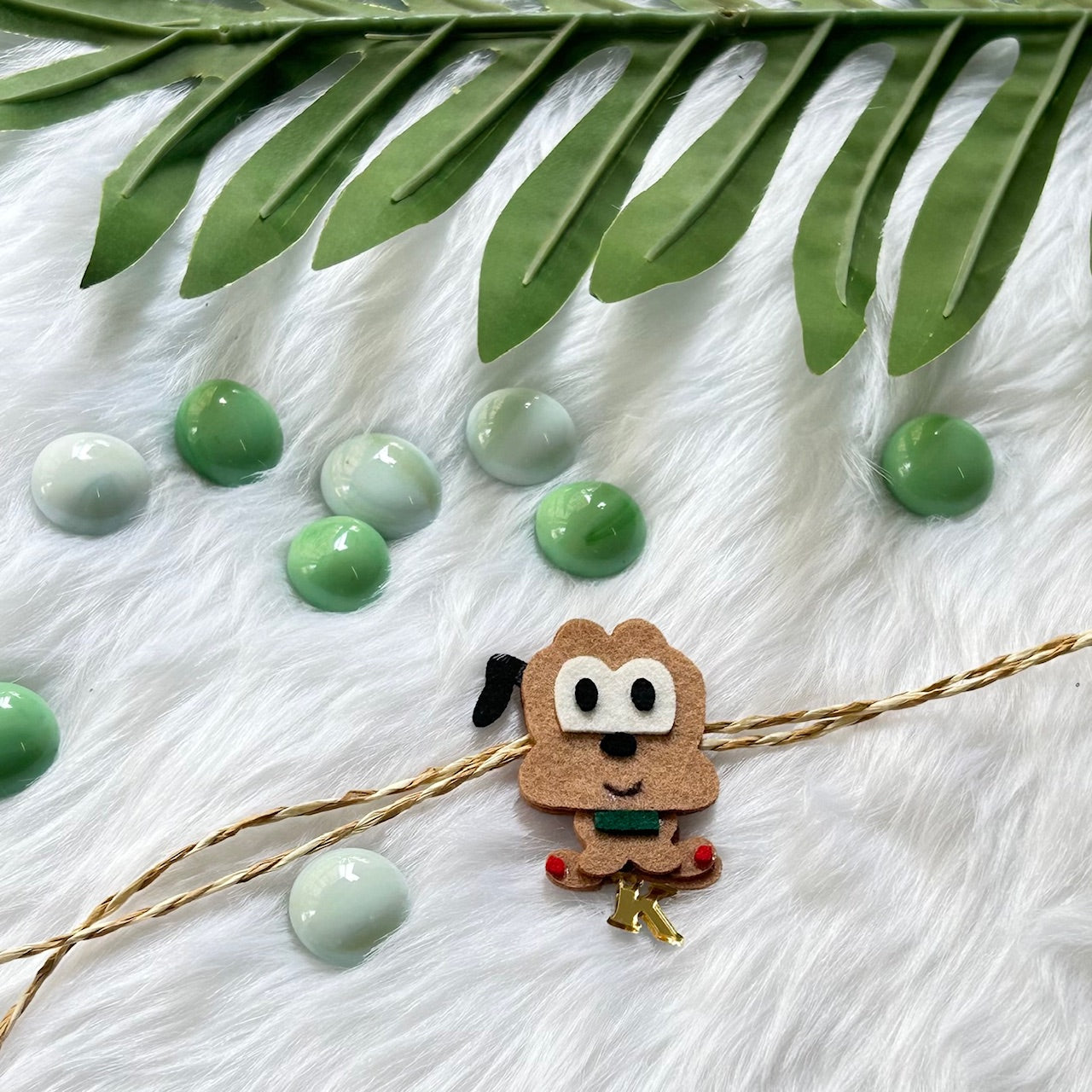 Handmade Felt Rakhi With Initials - Pluto