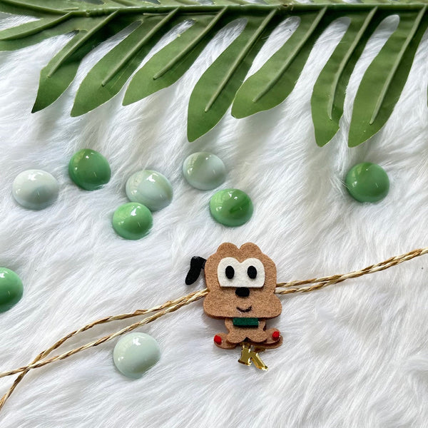 Handmade Felt Rakhi With Initials - Pluto