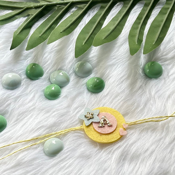 Handmade Felt Rakhi With Initials - Star Struck