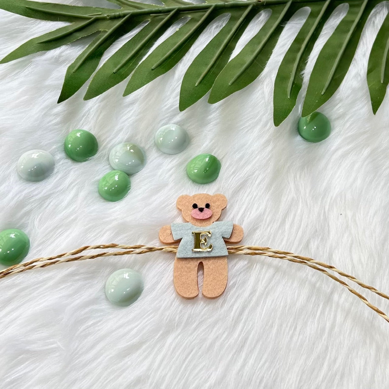 Handmade Felt Rakhi With Initials - Teddy