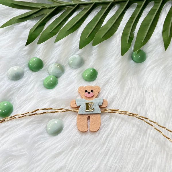 Handmade Felt Rakhi With Initials - Teddy