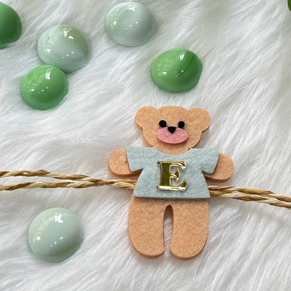 Handmade Felt Rakhi With Initials - Teddy