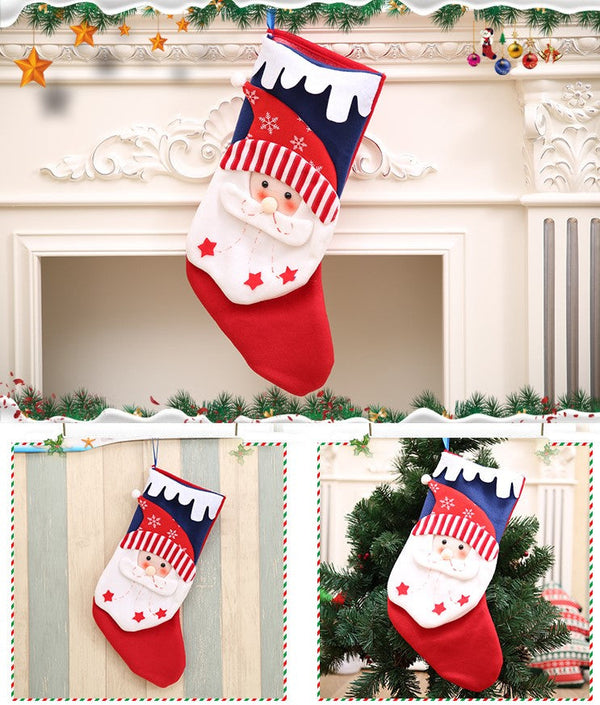 Snowy Scallop And Muffler Stockings - Set Of 3