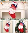 Snowy Scallop And Muffler Stockings- Happy Santa