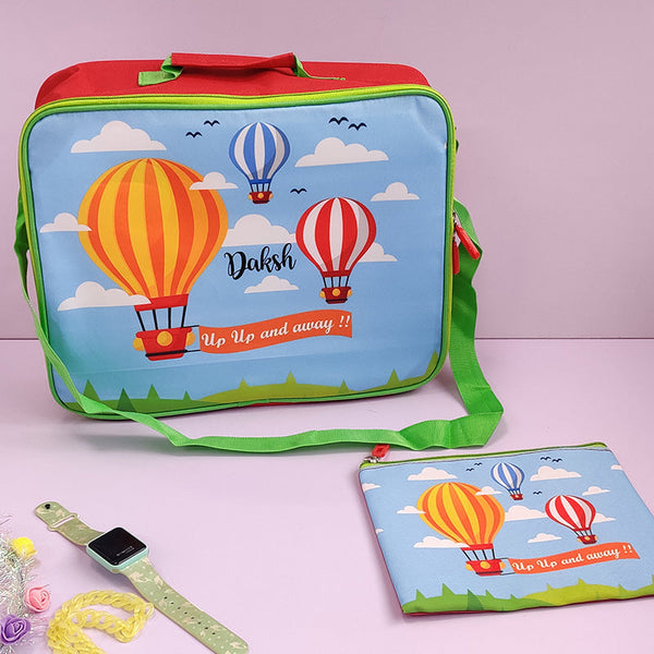 Customized Hot air Balloon Kids Bag With Pouch Return Gift For Kids