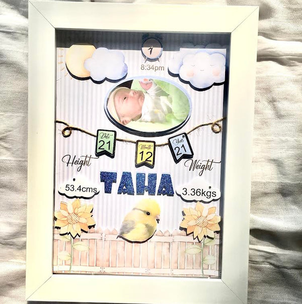 Birth Details Custom Photo Frame- Birdie