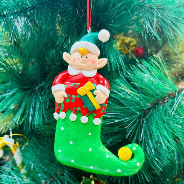 Elf with a Gift Ornament