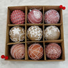 9PCs Shimmer / Embellished Baubles Set (Pink-Gold-Rose Gold)