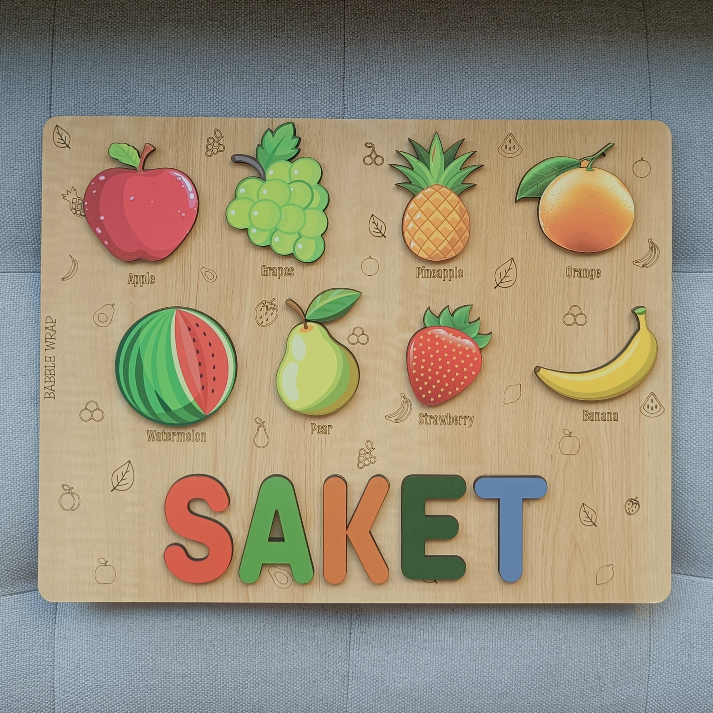 Personalised Wooden Name Puzzle - Fruits