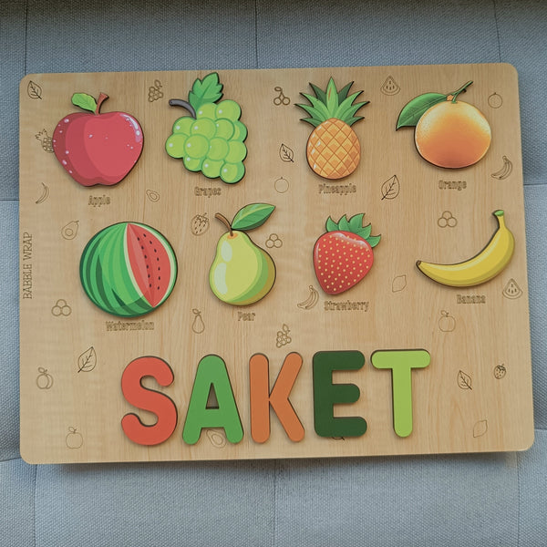 Personalised Wooden Name Puzzle - Fruits