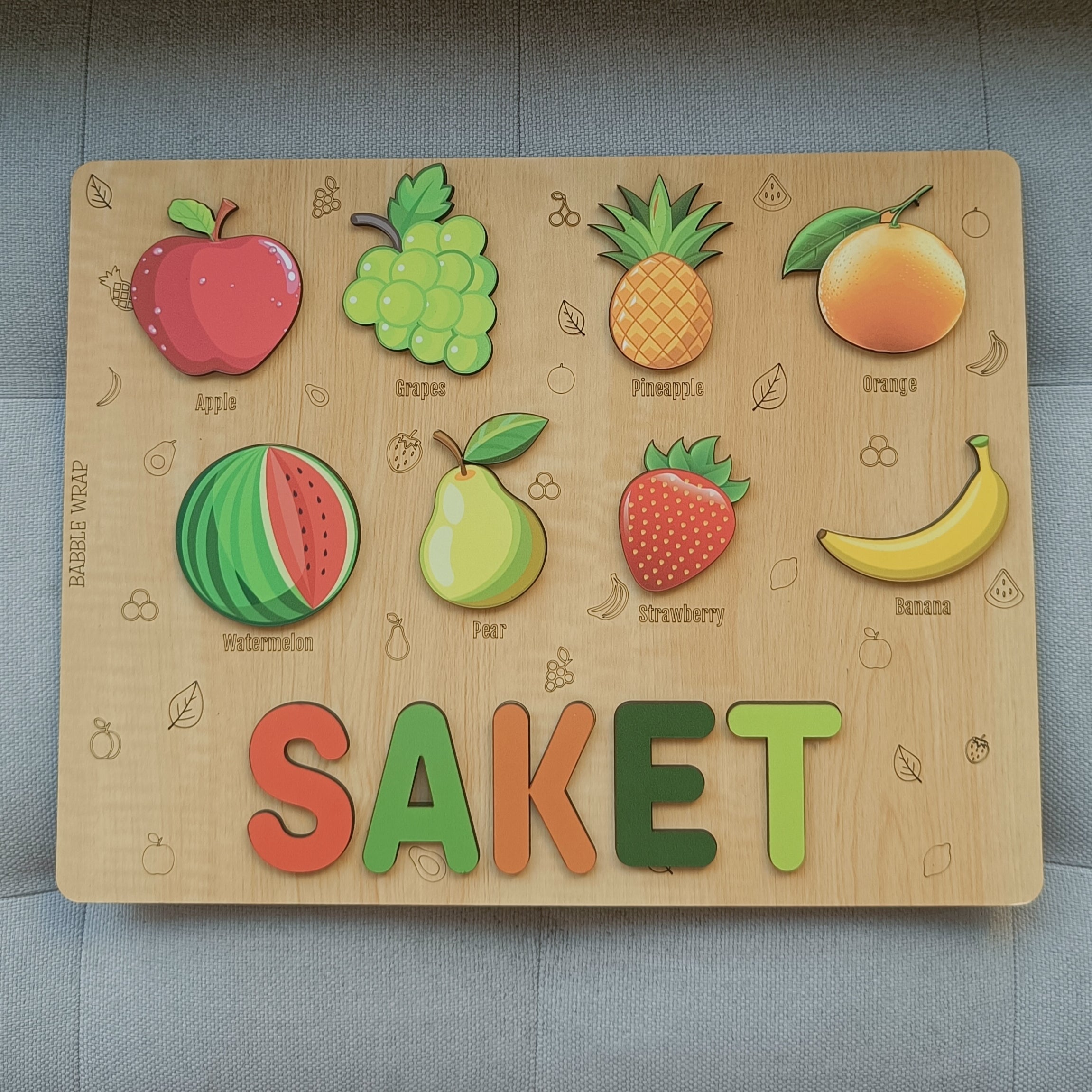 Personalised Wooden Name Puzzle - Fruits