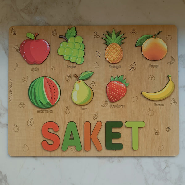 Personalised Wooden Name Puzzle - Fruits