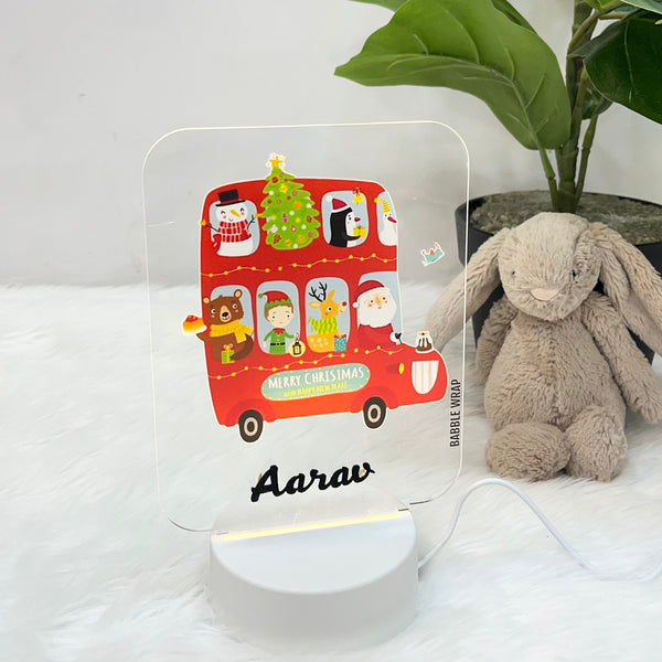 Acrylic LED Night Lamp - Holiday Bus