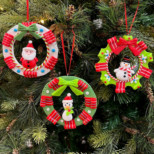 Wreath Ornaments (Set of 3)