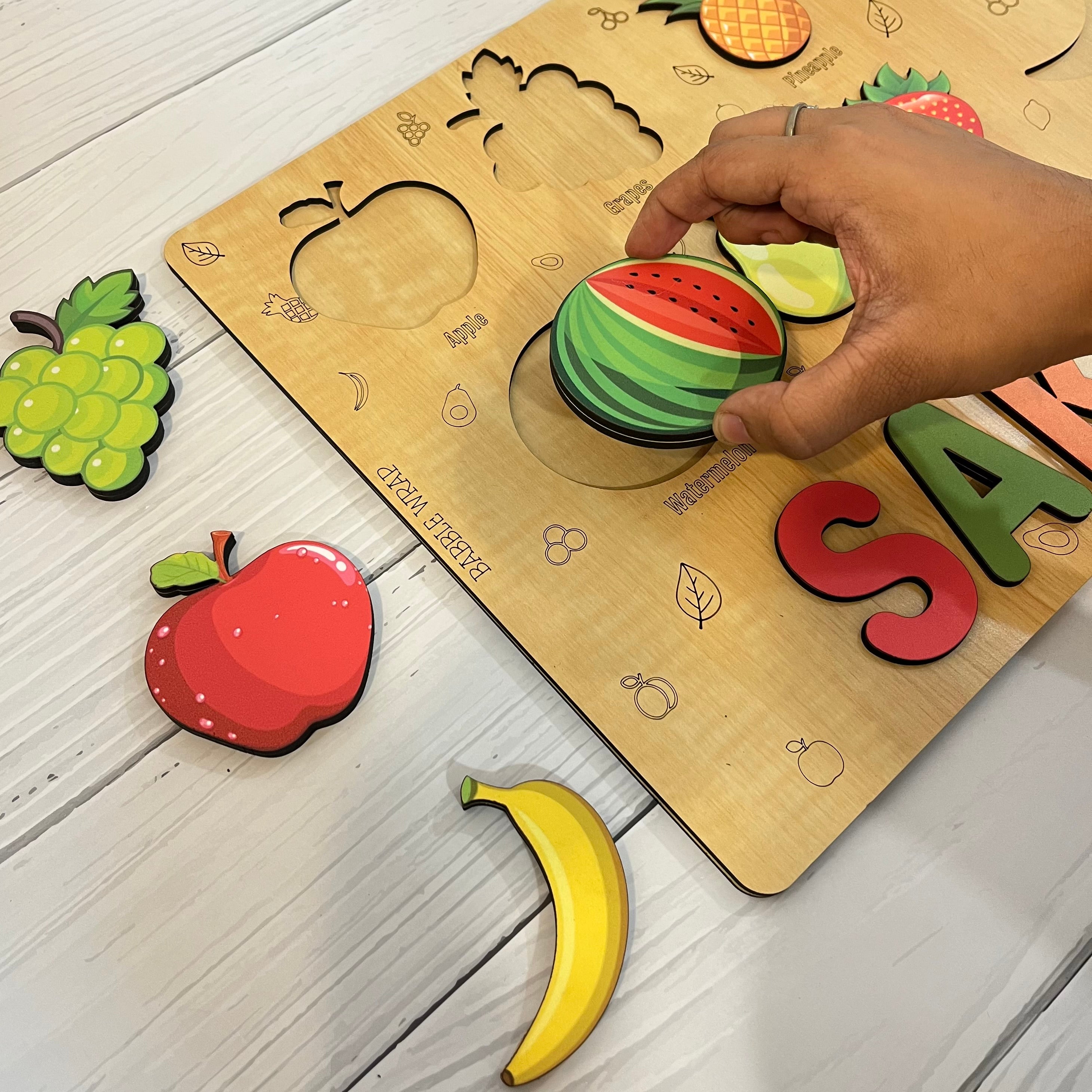 Personalised Wooden Name Puzzle - Fruits