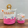 Jute Cotton Storage Basket - Elephant’s Magical Rainbow