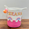 Jute Cotton Storage Basket - Elephant’s Magical Rainbow