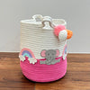 Jute Cotton Storage Basket - Elephant’s Magical Rainbow