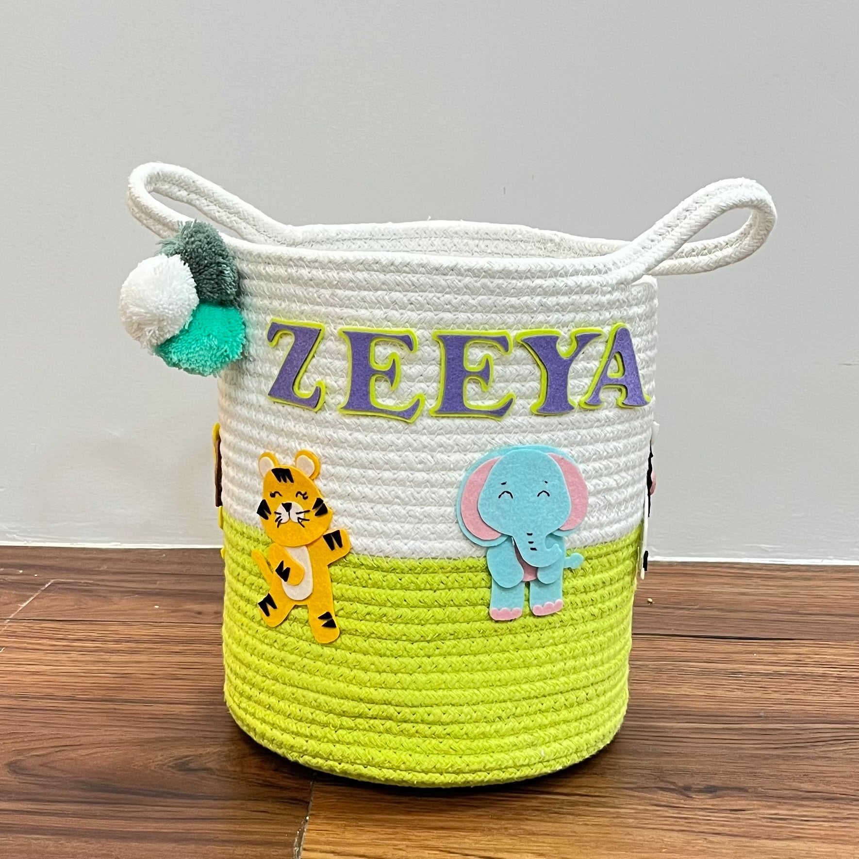 Jute Cotton Storage Basket - Animal Kingdom