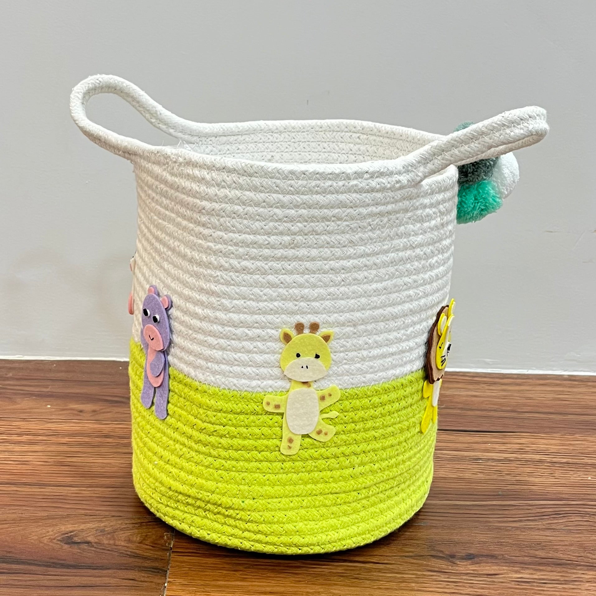 Jute Cotton Storage Basket - Animal Kingdom