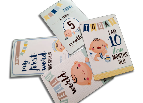 Baby boy milestone cards - Pack of 24