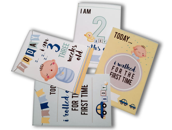 Baby boy milestone cards - Pack of 24