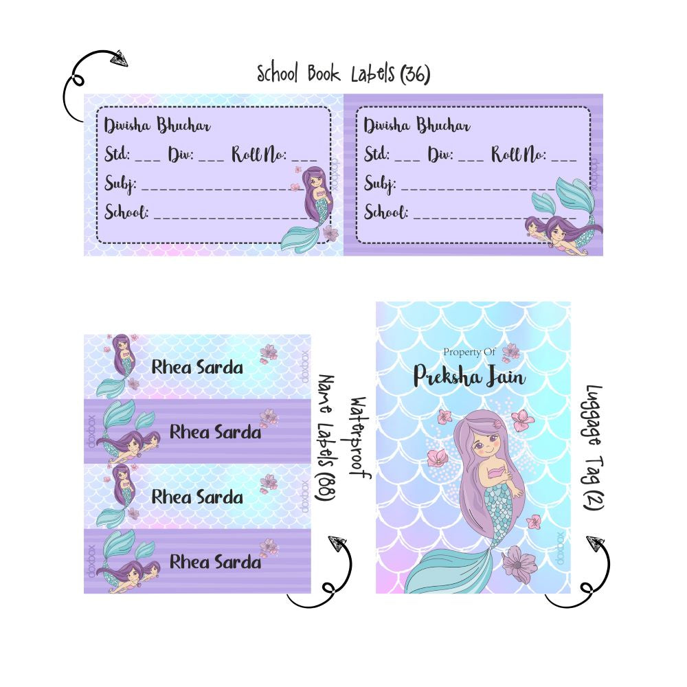 Mermaid Name Note Vinyl Sticker