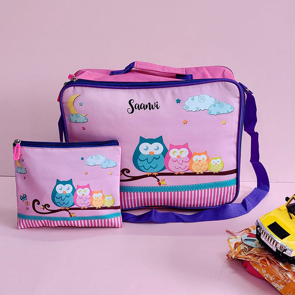 Customized Owl Kids Bag With Pouch For Kids