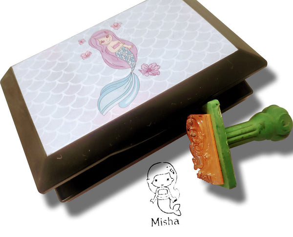 Mermaid Customized Rubber Ink Stamp Pad