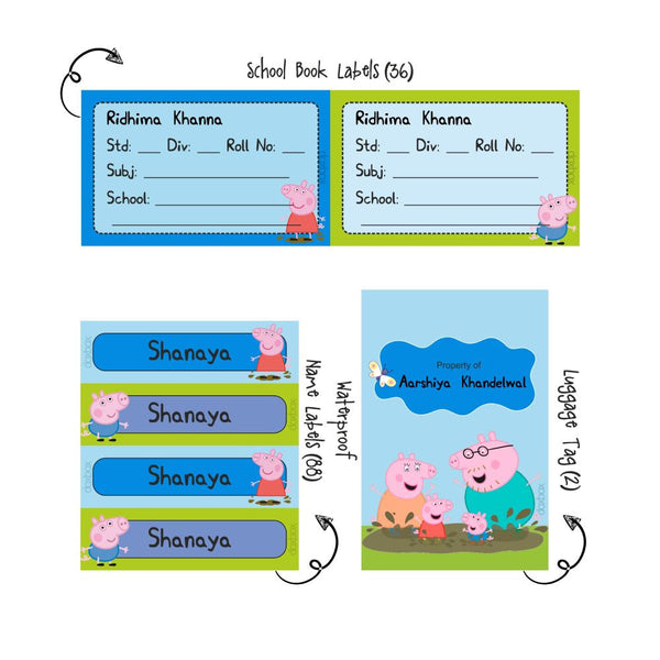 Peppa Pig Name Note Vinyl Sticker 