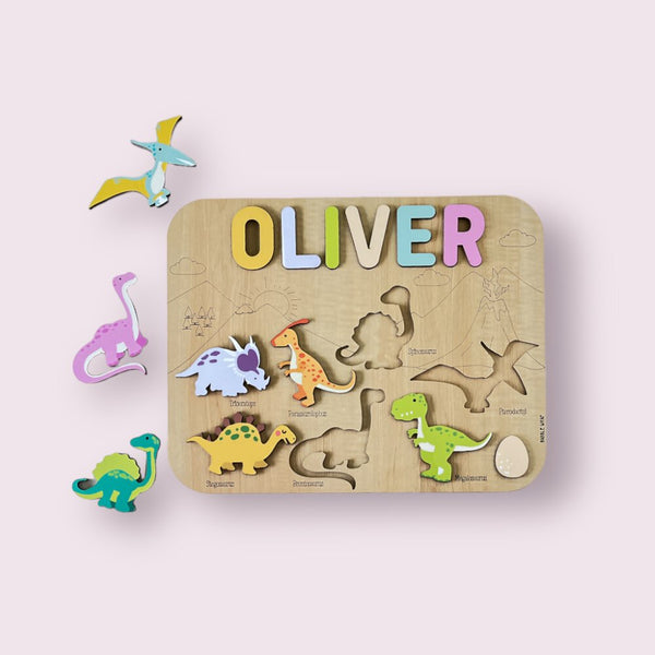 Personalised Wooden Name Puzzle- Dinosaurs