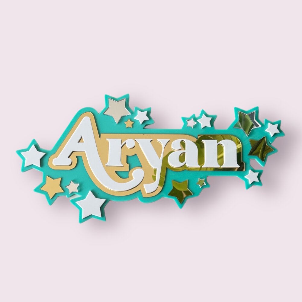 3 Layer Name Plaque- Stars