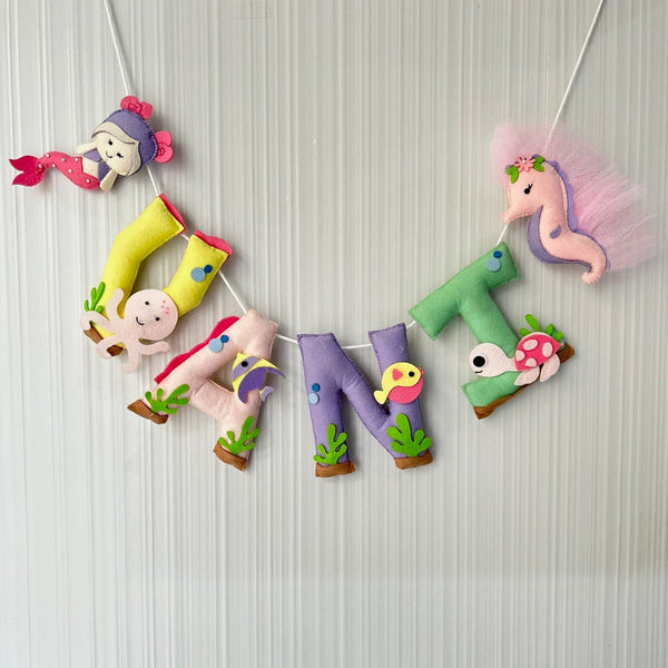 Pink Mermaid Name Bunting/Garland