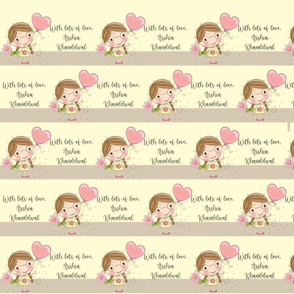 Customized Happy Girl Wrapping Gift Paper