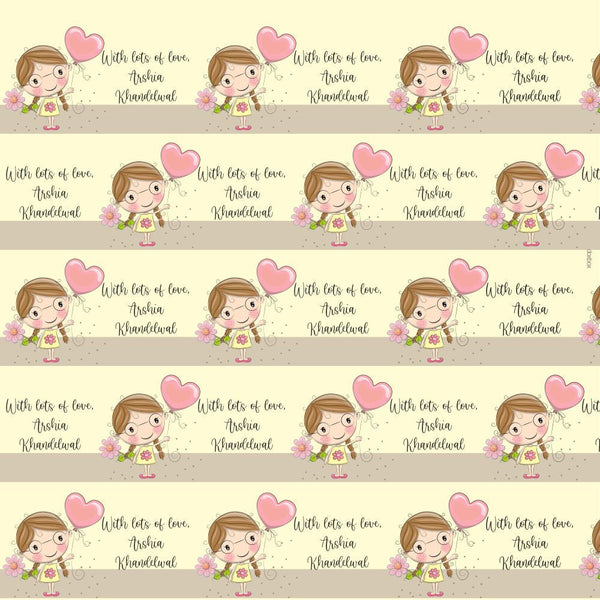 Customized Happy Girl Wrapping Gift Paper