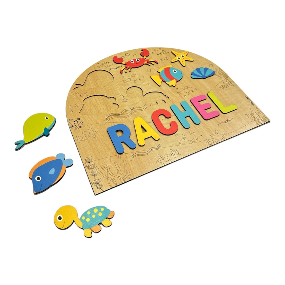 Personalised Wooden Name Puzzle- Sea Creatures