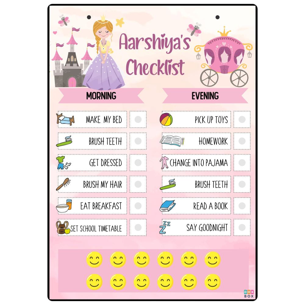 Customized Lil Princess Daily Responsibility Chart For Kids