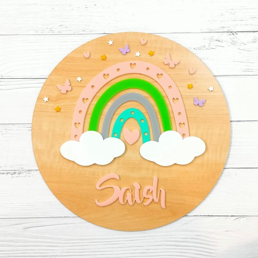 Rainbow Radiance Name Plaque (Peach)