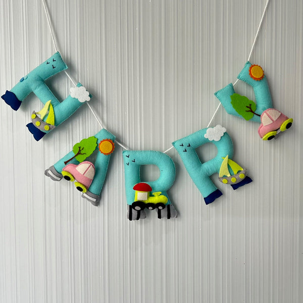 Transport Theme Name Bunting/Garland